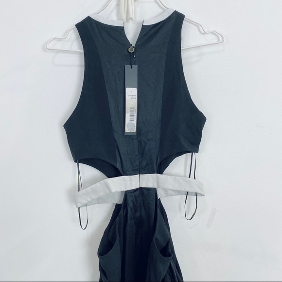 Catherine Maladrino cut-out gown with white leather waist band NWT - Picture 8 of 14